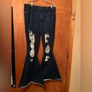 High waisted bell bottom jeans